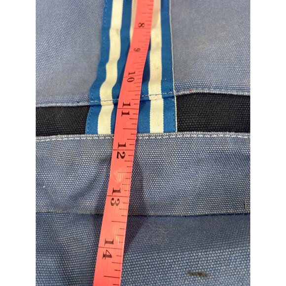 Lands End Canvas Tote Bag With Blue Stripes 13" x 18" A4 - Picture 6 of 6